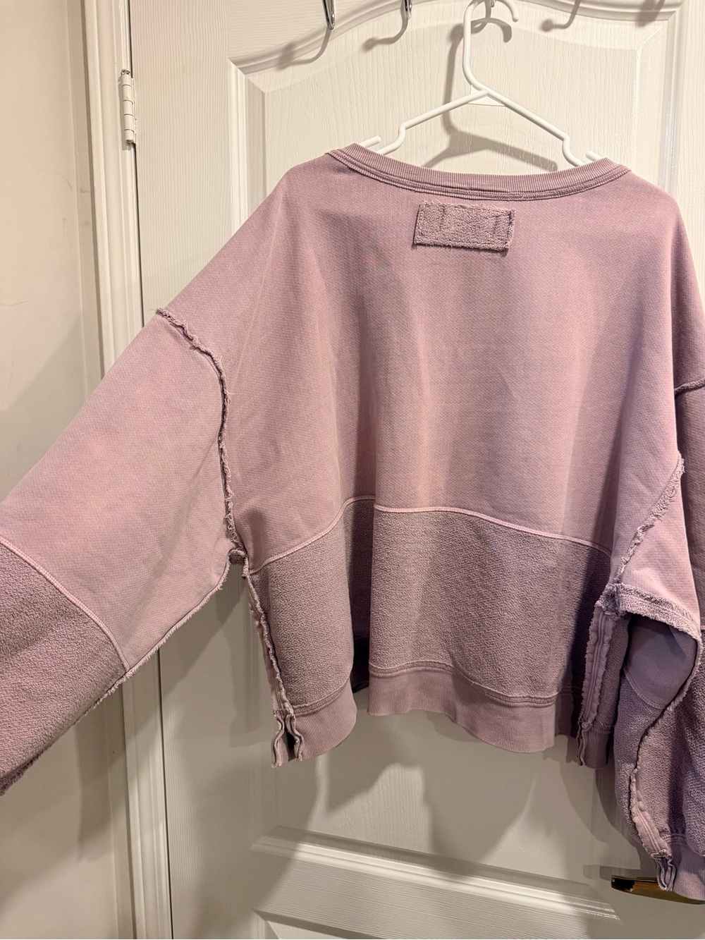 We The Free Dusty Lavender Raw-Edge Pullover Hoodie - Picture 4 of 5